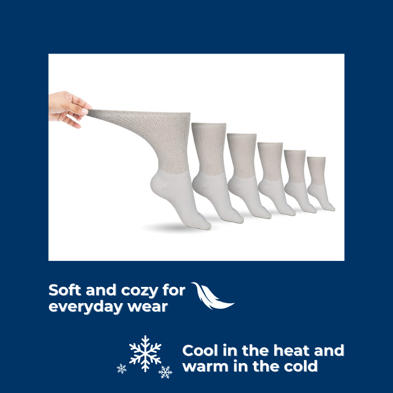 Men's Cotton Diabetic Crew Socks (6 Pair)