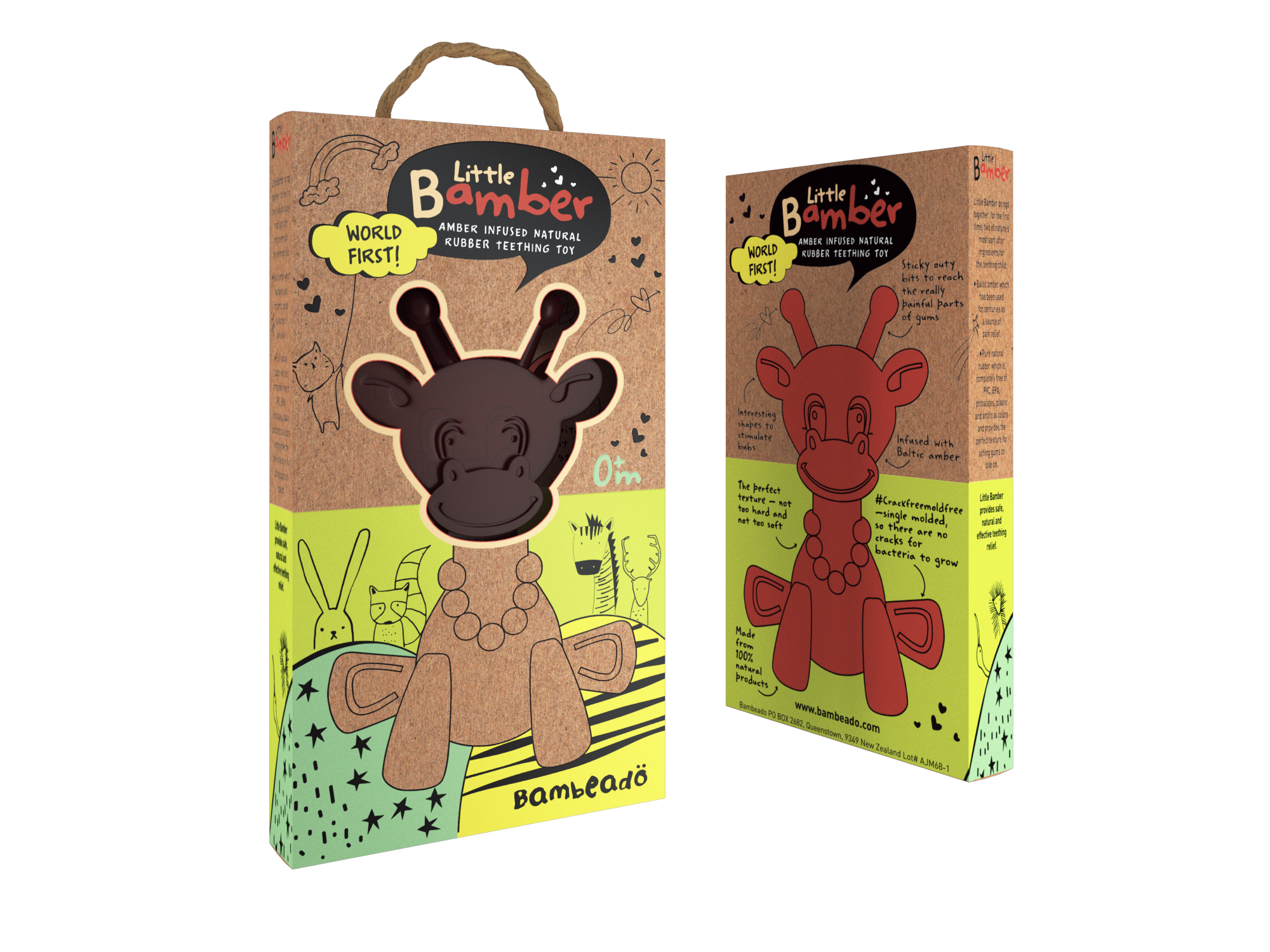 The Little Bamber - Natural Rubber & Baltic Amber Teething Toy